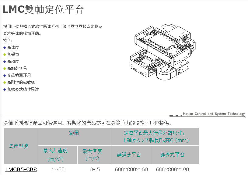 LMC雙軸定位平台